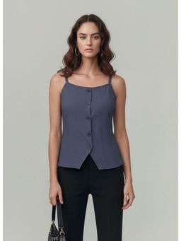 Twenty Dresses by Nykaa Fashion - Blue Sleeveless Vest Style Top