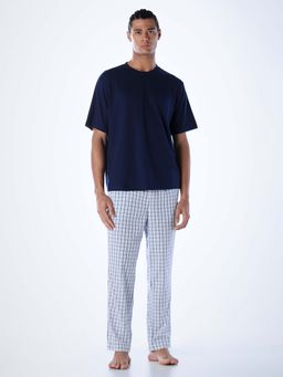 Jack & Jones - Men Regular Fit Navy Blue T-shirt & Pyjama