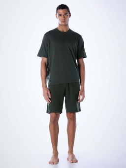 Jack & Jones - Men Regular Fit Green T-shirt & Shorts