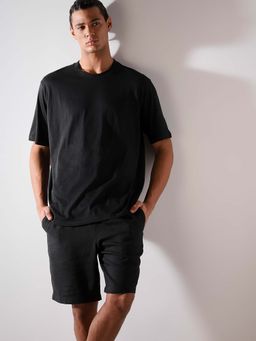 Jack & Jones - Men Regular Fit Black T-shirt & Pyjama