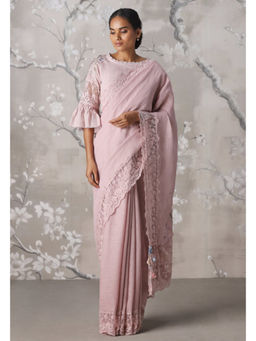 Kaveri - Pink A Window to Eden Saree with Unstitched Blouse