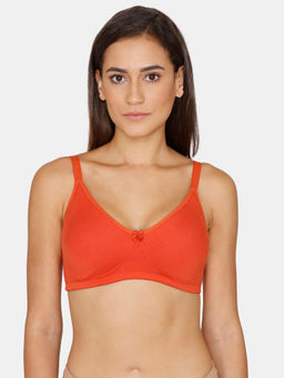 Zivame - Basics Double Layered Non Wired 3/4Th Coverage Bra - Summer Fig - Orange
