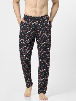 Jack & Jones - Black Mid Rise All Over Print Pyjamas