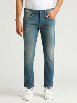 Pepe Jeans - Blue Chinox Ankle Super Skinny Fit Mid Waist Ankle Jeans