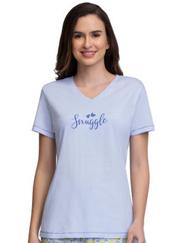 Amante - V-neck Sleep Tee Blue