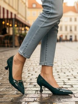 The White Pole - Women Green Pump Heels