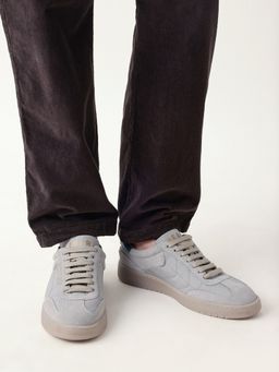 The Bear House - Men Grey Suede Lace-Up Sneakers