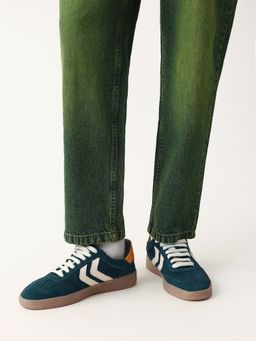 The Bear House - Men Teal Suede Lace-Up Sneakers