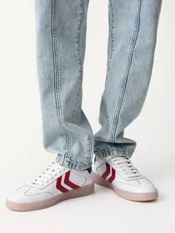 The Bear House - Men White Pure Leather Lace-Up Sneakers