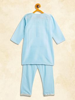 Vastramay - Aqua Infants Mirror Work Viscose Kurta and Pant