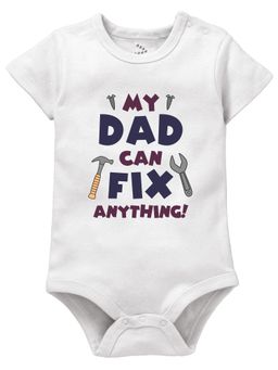 Zeezeezoo - Fathers Day 100% Cotton My Dad Can Fix Anything Printed Onesie