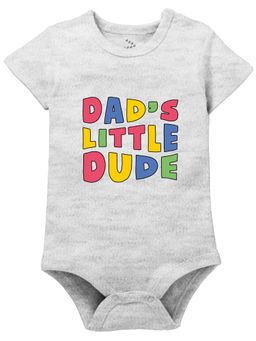 Zeezeezoo - Fathers Day 100% Cotton Dad's Little Dude Printed Onesie