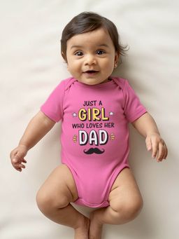 Zeezeezoo - Father Theme 100% Cotton Just A Girl Who Loves Her Dad Printed Onesie