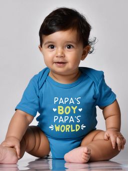 Zeezeezoo - Father 100% Cotton Papas Boy Papas World Printed Onesie
