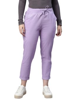 Global Republic - Women 2-pocket Lilac Solid Mid Rise Tapered Lower