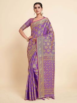 Mimosa - Women'S Kanjivaram Art Silk Saree With Unstiched Blouse