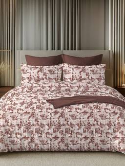House of Owlet - Maroon 144TC 100% Cotton Superking Bedsheet with 2 Pillow Covers