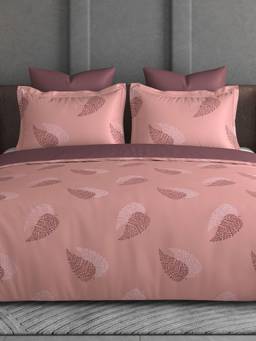 House of Owlet - Pink Floral 600Tc Bedsheet with 2 Pillow Covers (Super King)