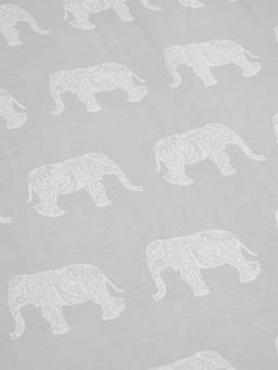 House of Owlet - Grey Mandala Elephant 210 TC 100% Cotton Superking Bedsheet with 2 Pillow Covers