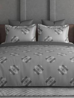 House of Owlet - Grey 600Tc Super King Bedsheet With 2 Pillow Covers