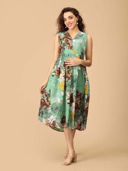 The Mom Store - Multi-Color Floral Comfortable Maternity Dress