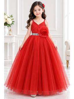 Toy Balloon Kids - Girls Red Party Wear Dress