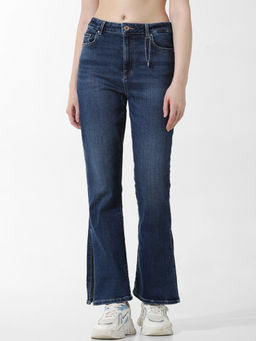 ONLY - Dark Blue Mid Rise Paola Wide Jeans