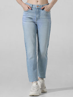 ONLY - Straight Fit Mid Waist Jeans