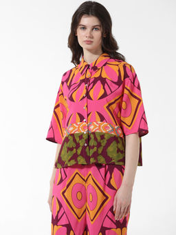 ONLY - Pink Printed Co-Ord Set Shirt