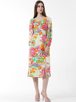 ONLY - Multi-Color Printed Midi Dress