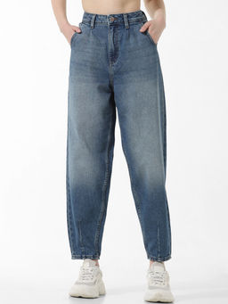 ONLY - Blue Mid Rise Slouchy Fit Jeans