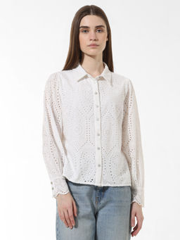 ONLY - White Schiffli Shirt