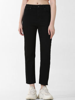 ONLY - Black Mid Rise Erin Straight Fit Jeans
