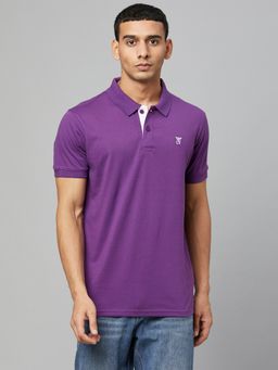 Club York - Men Solid Purple T-shirt