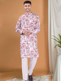 SHIWAM ETHNIX - Multi Color Men's Pastel Kurta Tropical Paradise