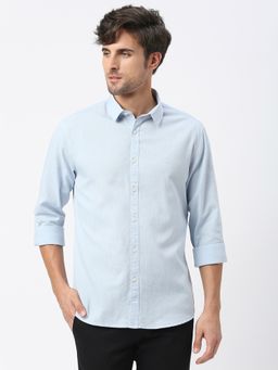 Dragon Hill - Full Sleeves Sky Blue Linen Shirt