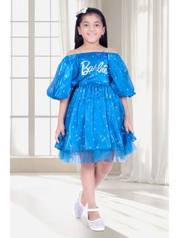 TINY GIRL - Off Shoulder Dress- Blue