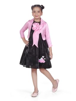 TINY GIRL - Sleeveless Dress with Jacket- Black