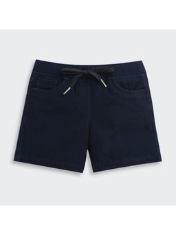 TINY GIRL - Solid Detachable Drawstring Detailed Shorts- Dark Blue