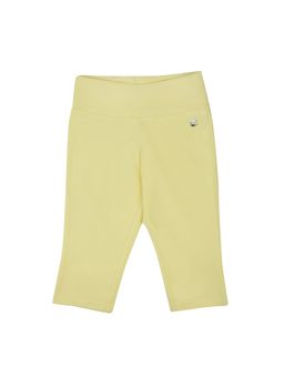 TINY GIRL - Solid Slim Fit Capris - Lemon