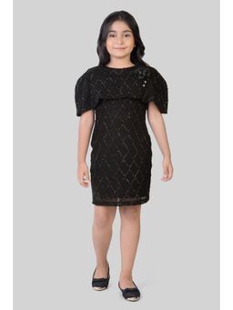 TINY GIRL - Half Sleeves Lace Detailed Dress- Black