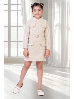 TINY GIRL - Full Sleeves Flap Pocket Detailed Dress with Belt