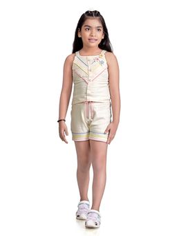 TINY GIRL - Sleeveless Top and Shorts - Cream