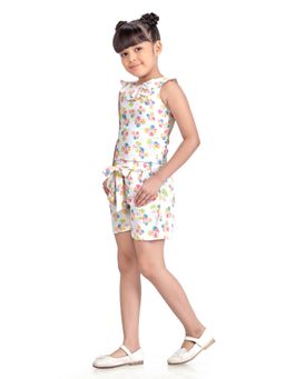 TINY GIRL - Sleeveless Top and Shorts- White