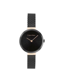Calvin Klein - Minimalistic T Bar Mesh Quartz Black Round Dial Womens Watch - 25200084