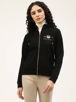 GANT - Women Black Solid Regular Sweatshirt
