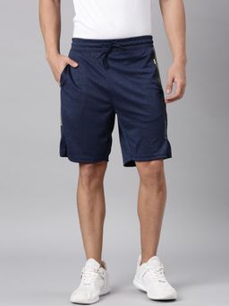 Classic Polo - Men Navy Blue Slim Fit Solid Active Wear Shorts