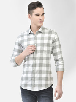 CRIMSOUNE CLUB - Men's White Checked Shirt