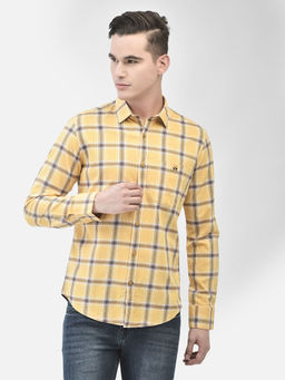 CRIMSOUNE CLUB - Men's Yellow Checked Shirt
