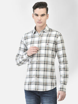 CRIMSOUNE CLUB - Men's White Checked Shirt